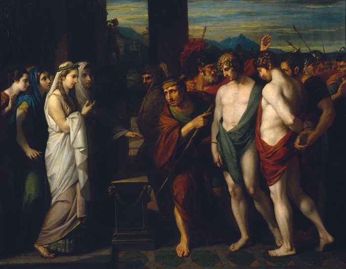 本杰明·韦斯特（ Benjamin West） –皮拉德斯和俄瑞斯忒斯在伊菲涅亚面前作为油画