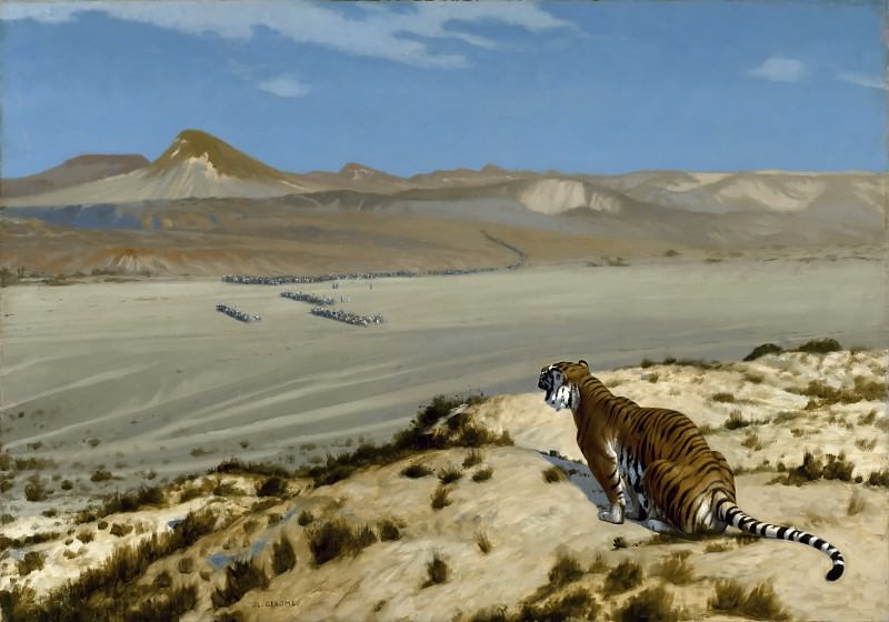 让·莱昂·杰罗姆（ Jean-LéonGérôme） -警惕老虎油画高清
