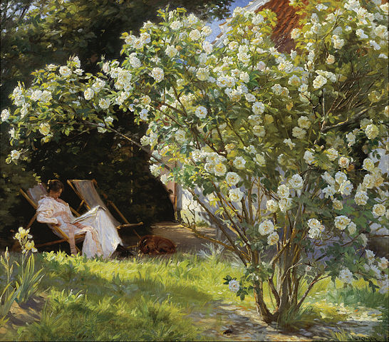 佩德·瑟夫林·柯罗耶（Peder Severin Kroyer）-玫瑰油画高清