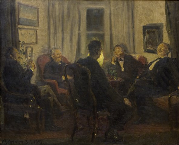 维戈·约翰森（Viggo Johansen）- 艺术家之中油画