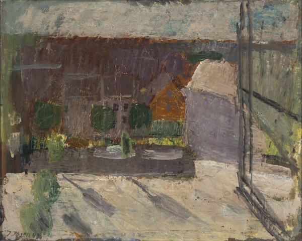 伊曼纽·易卜生（Immanuel Ibsen）-窗外景色油画