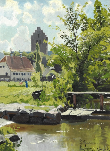 皮德·莫克·蒙斯特（PederMonsted）-Lyngby的夏日油画高清下载