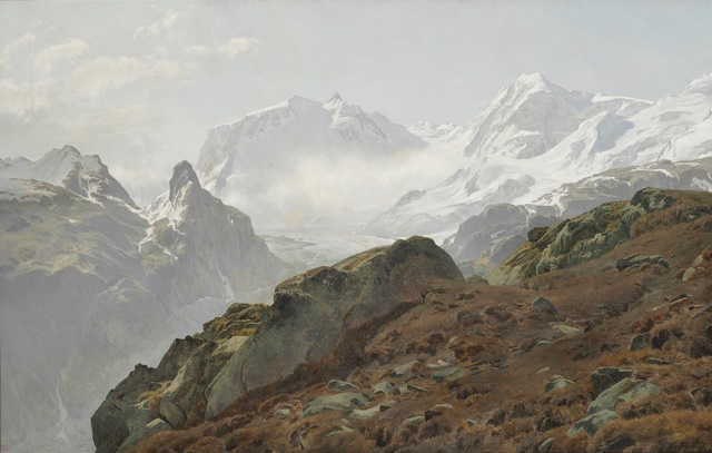 贾努斯·拉库尔（Janus la Cour）-在阿尔卑斯山的早晨 油画