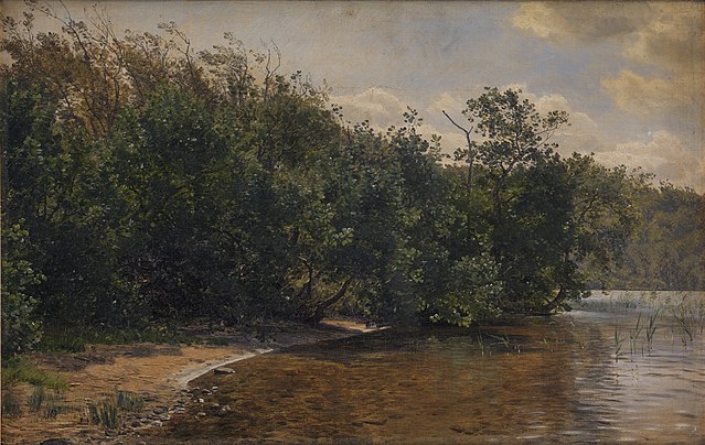 贾努斯·拉库尔（Janus la Cour）-易北河灌木丛 油画