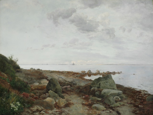 贾努斯·拉库尔（Janus la Cour）-Moesgaard海滩的风景 油画