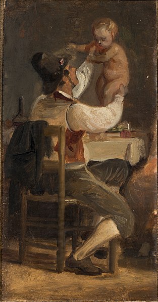 威廉·马斯特兰德（Wilhelm Marstrand）-父亲的爱油画高清下载