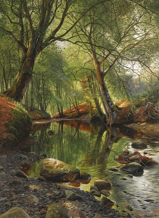 皮德·莫克·蒙斯特（PederMonsted）- 林间溪流油画