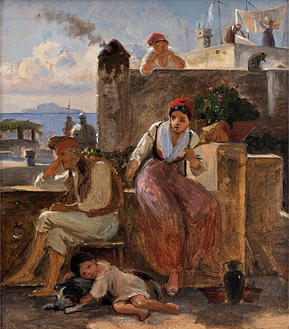 威廉·马斯特兰德（Wilhelm Marstrand）-那不勒斯的生活方式油画
