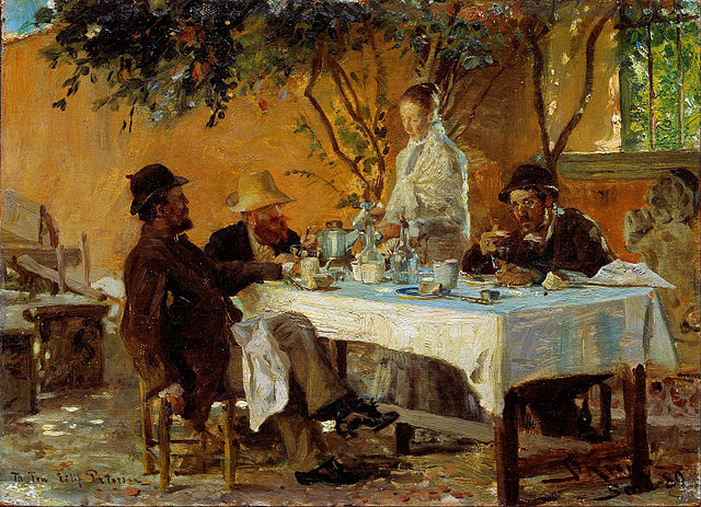 佩德·瑟夫林·柯罗耶（Peder Severin Kroyer）-索拉早餐 油画