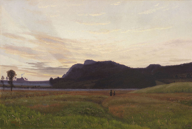 维尔赫姆·凯恩（Vilhelm Kyhn）-威廉·凯恩年轻夫妇布鲁姆·克莱菲尔德油画