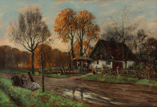 维戈·兰格（Viggo Langer）-来自东爱尔兰莱林格一个居住地油画