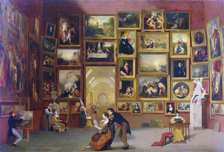 塞缪尔·莫尔斯（Samuel Morse）-罗浮宫的画廊油画
