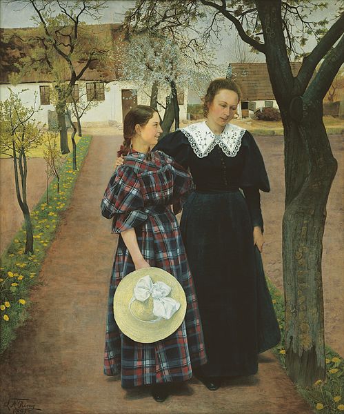 劳瑞兹·安德森·瑞恩(Laurits Andersen Ring)-春天,埃巴和西格丽德油画