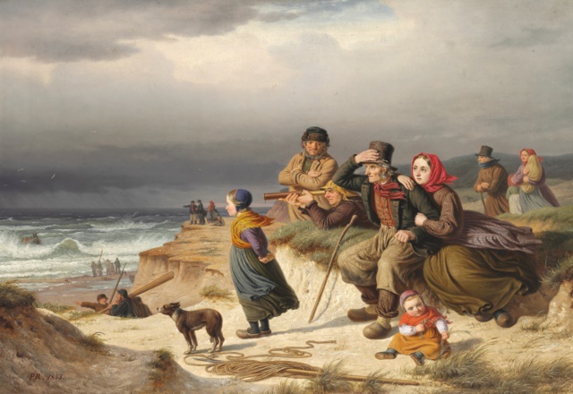 约翰·彼得·拉德西格（Johan Peter Raadsig）-日德兰半岛西海岸的风暴油画