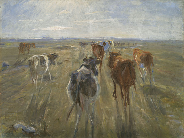 西奥多·菲利普森  （Theodor Philipsen）-萨特霍尔姆岛上的牛 油画