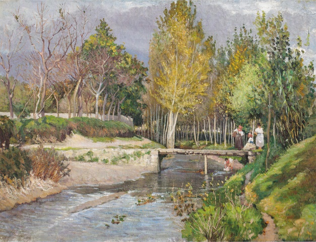 西奥多·菲利普森  （Theodor Philipsen）-Sora附近的风景油画