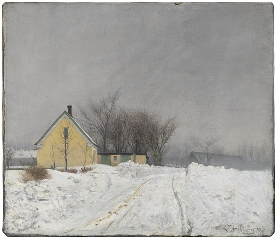 劳瑞兹·安德森·瑞恩(Laurits Andersen Ring)-雾蒙蒙的冬日油画