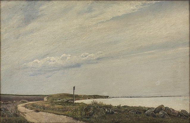 劳瑞兹·安德森·瑞恩(Laurits Andersen Ring)-沿着海滩的路 油画