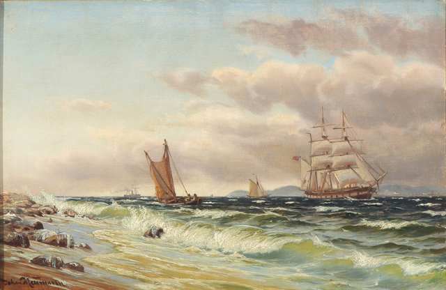 约翰·延斯·诺伊曼（Johan Jens Neumann）-海景.油画
