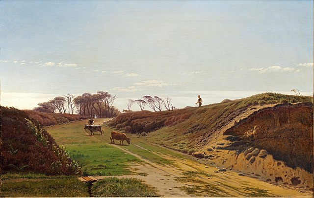 瑟瓦尔德·尼斯（Thorvald Niss）-日德兰半岛北部的乡间小路，1876年油画