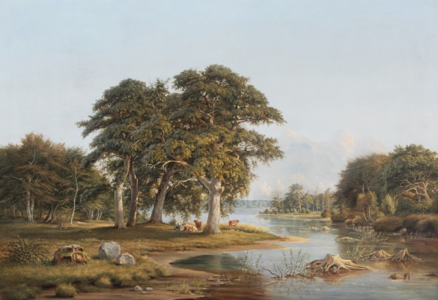 费迪南德·理查德（Ferdinand Richardt）-古尔湖的景色油画