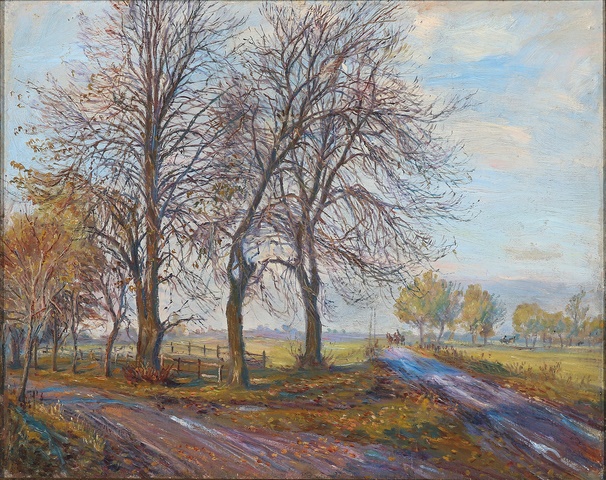 西奥多·菲利普森  （Theodor Philipsen）-通往加梅尔·科格高庄园的入口路油画