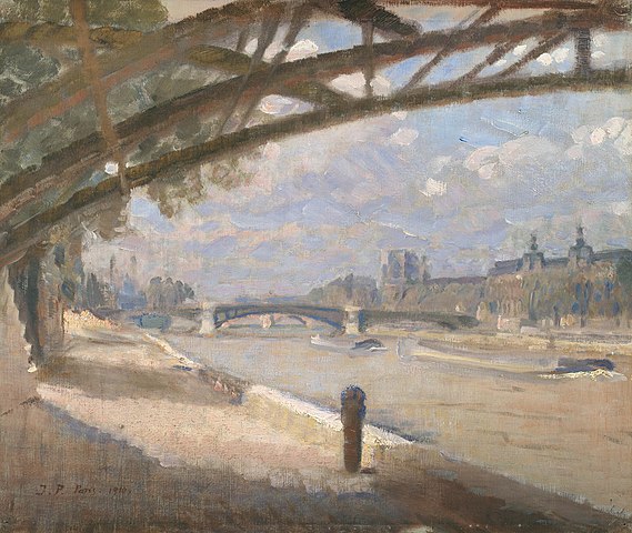 朱利叶斯·保尔森（Julius Paulsen）-巴黎艺术桥之下油画