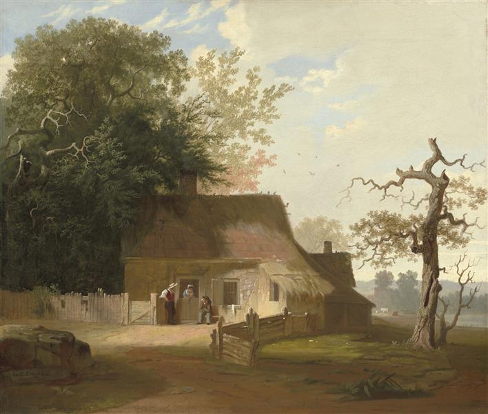 乔治·卡勒布·宾厄姆（ George Caleb Bingham）-乡村风光油画