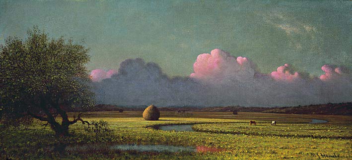 马丁·约翰逊·海德（ Martin Johnson Heade-阳光与阴影：纽伯里沼泽油画