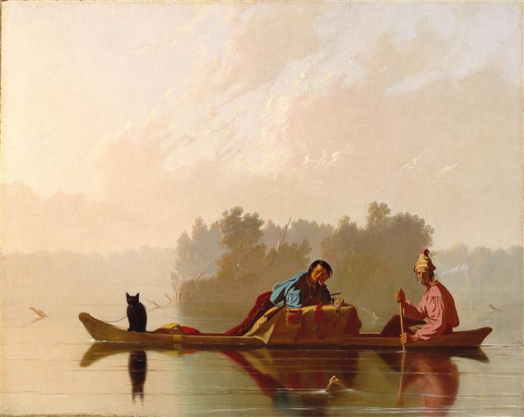 乔治·卡勒布·宾厄姆（ George Caleb Bingham）-皮草商人降临密苏里州油画