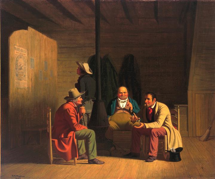 乔治·卡勒布·宾厄姆（ George Caleb Bingham）-乡村政治家油画