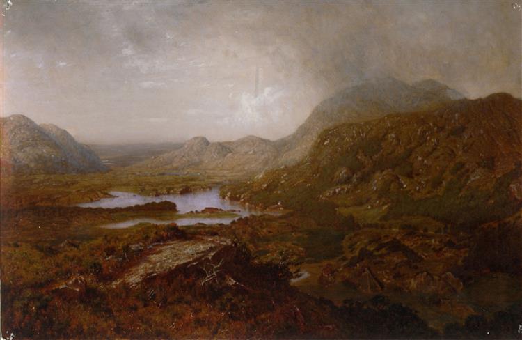 亚历山大·海尔维格·怀恩特（Alexander Helwig Wyant）-基拉尼湖油画