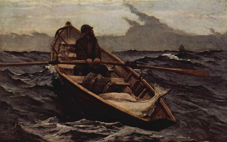 温斯洛·荷马（ Winslow Homer）-雾警告.油画