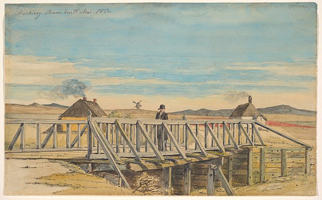 马蒂努斯·罗比（MartinusRorbye）-风景与莫斯比约附近的一座桥油画