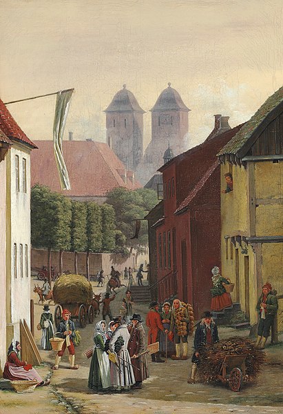 马蒂努斯·罗比（MartinusRorbye）-维堡集市日油画