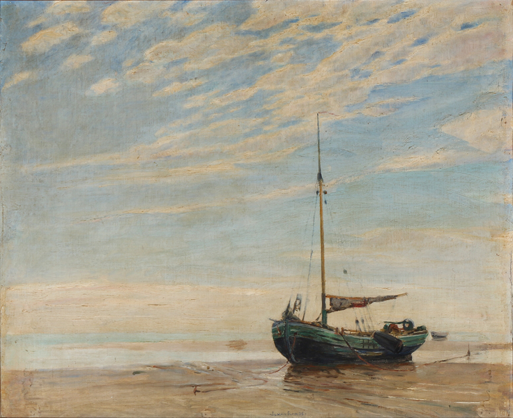 约翰·罗德（Johan Rohde）：海滩景色.油画