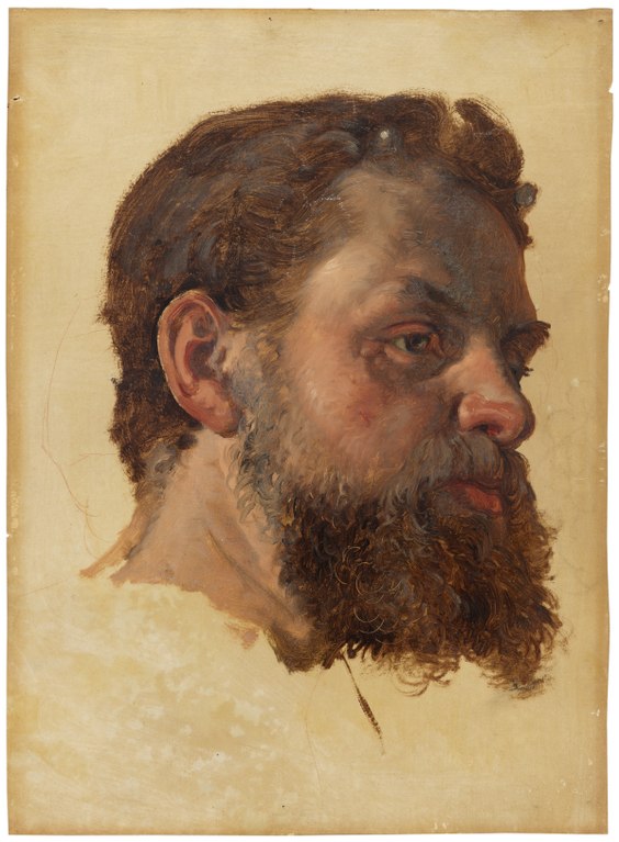 约根·罗德（JorgenRoed）：大胡子男人油画