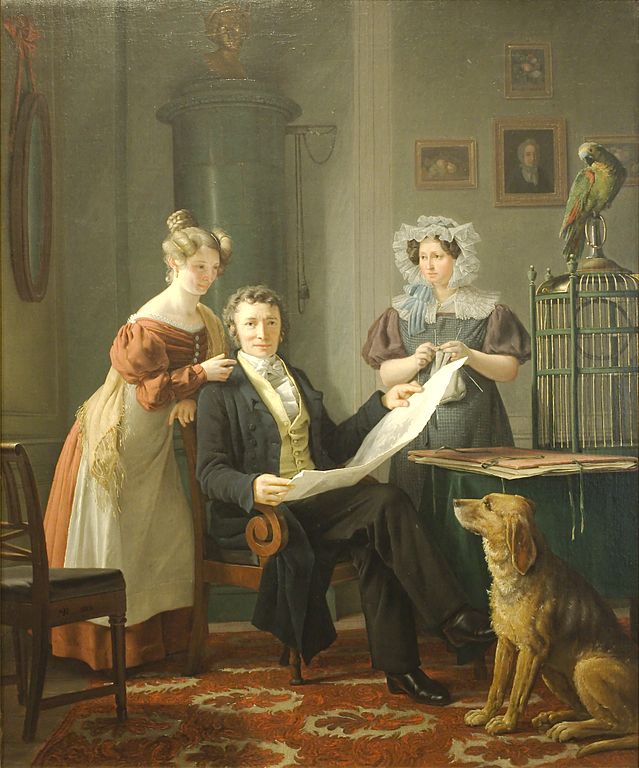 马蒂努斯·罗比（MartinusRorbye）-妻子和女儿的外科医生油画