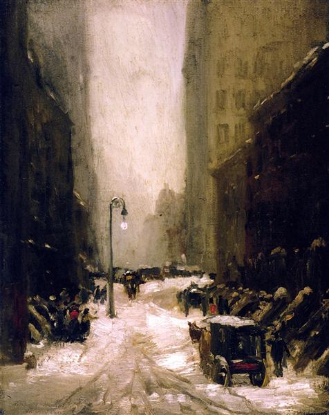 罗伯特·亨利（Robert Henri）-纽约的斯诺油画