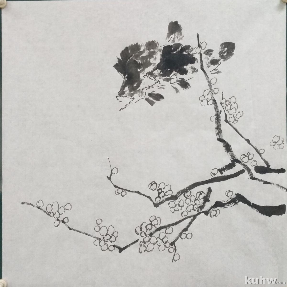 《桃花流水鳜鱼肥》——桃花鳜鱼竹枝画法