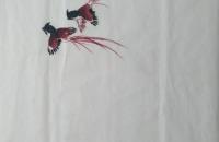 寿桃和绶带鸟的画法