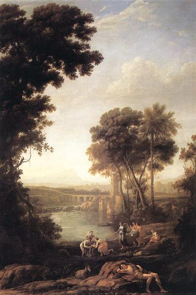 克劳德·洛兰（Claude Lorrain）-景观与摩西的发现油画