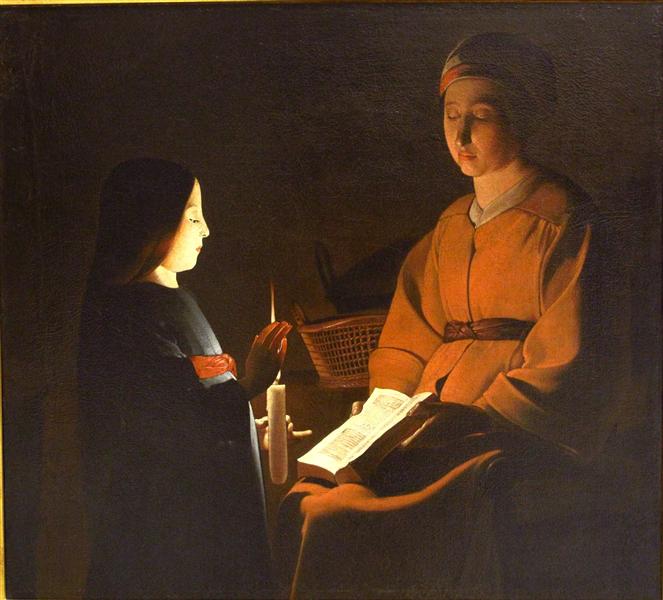 乔治．德．拉图尔（Georges de la Tour） -处女教育油画