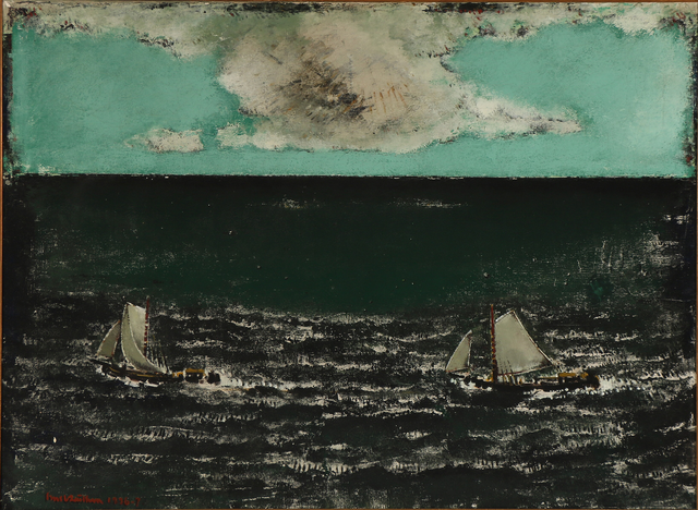 恩斯特·祖腾（Ernst Zeuthen）-风景与船油画
