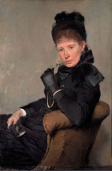伯莎·韦格曼（Bertha Wegmann）-瑞典画家珍娜·鲍克（Jeanna Bauck）的肖像油画