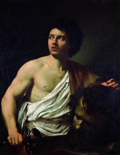 西蒙·沃特（Simon Vouet）-大卫与歌利亚的头油画