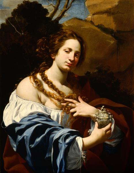 西蒙·沃特（Simon Vouet）-维吉尼亚·达·维佐，艺术家的妻子油画
