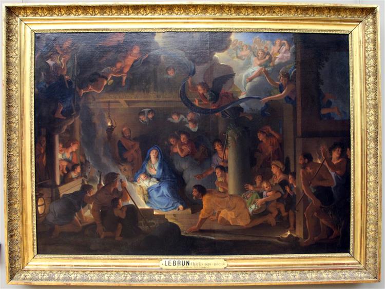 夏尔·勒·布伦（Charles Le Brun）-牧羊人崇拜油画