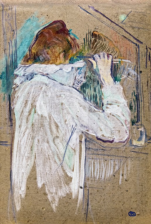 亨利·德·图卢兹-劳特雷克  （Henri de Toulouse-Lautrec）-卷曲的女人油画