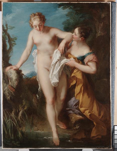 弗朗索瓦·莱莫恩（ François Lemoyne）-沐浴者 油画